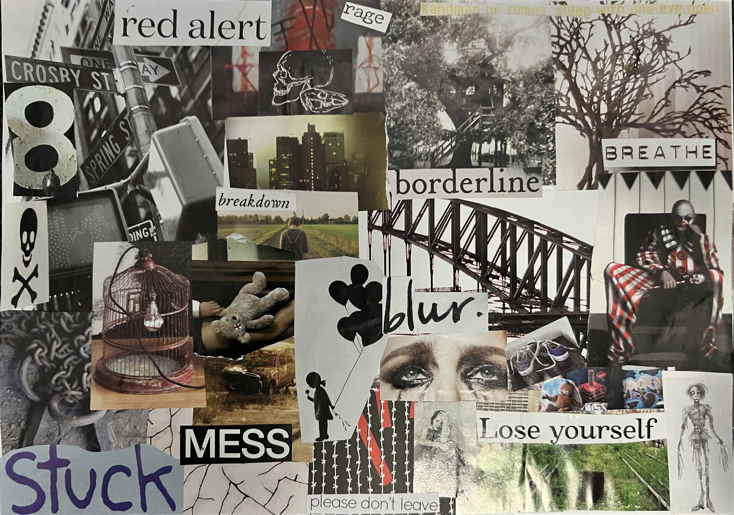 TITLE: On The Borderline // ARTIST: Danny // DESCRIPTION: This is my visual representation of living with mental illness, one of them being borderline personality disorder