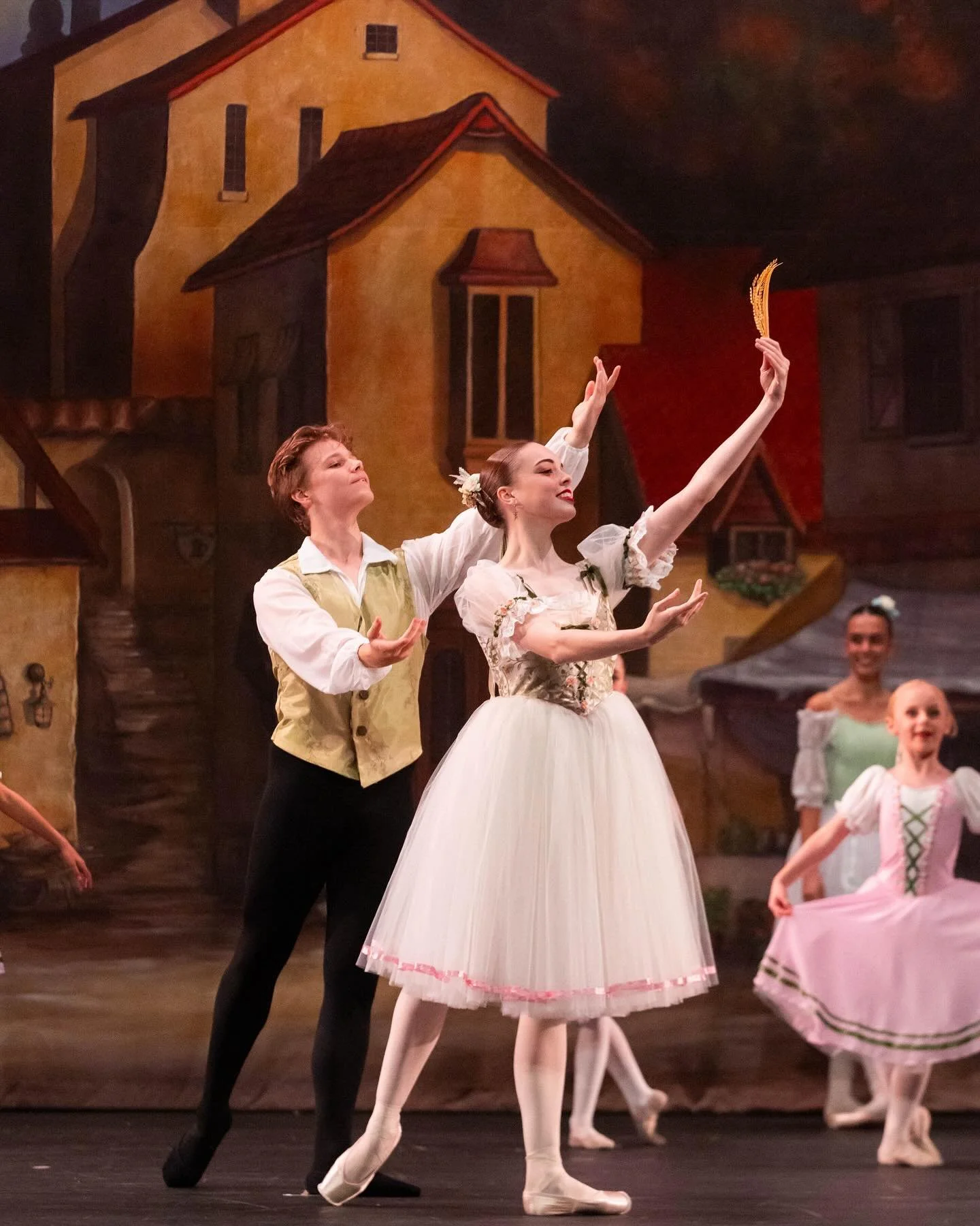 Act I. Wheat Pas de Deux
⠀⠀⠀⠀⠀⠀⠀⠀⠀
A charm to test true love: hold a stalk of wheat to your ear, if it whispers or rings, your love is real.
⠀⠀⠀⠀⠀⠀⠀⠀⠀
But when Swanhilda and Franz try&hellip;.the wheat is silent.
⠀⠀⠀⠀⠀⠀⠀⠀⠀
Doubt begins to bloom.

⠀⠀⠀