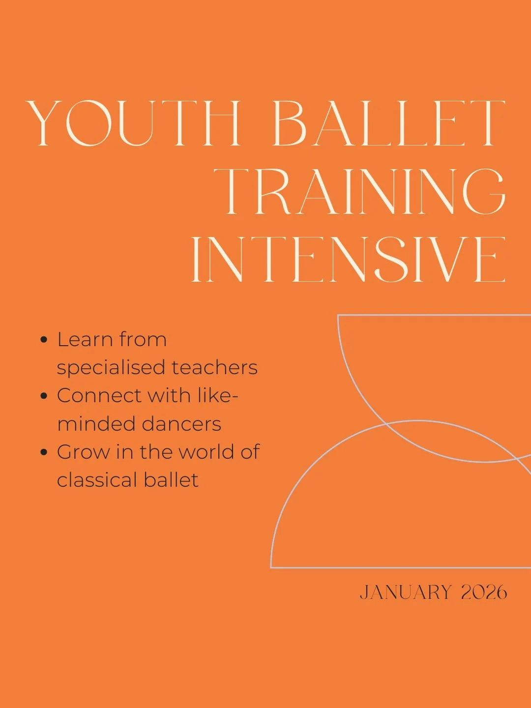 Last chance to register for our Elevated Training Intensive! 

Start your 2026 training early 🤍
Grow in the world of classical ballet, make new friends and learn so much from our specialised teachers and Ballet Blanc staff! 

Only a couple more days