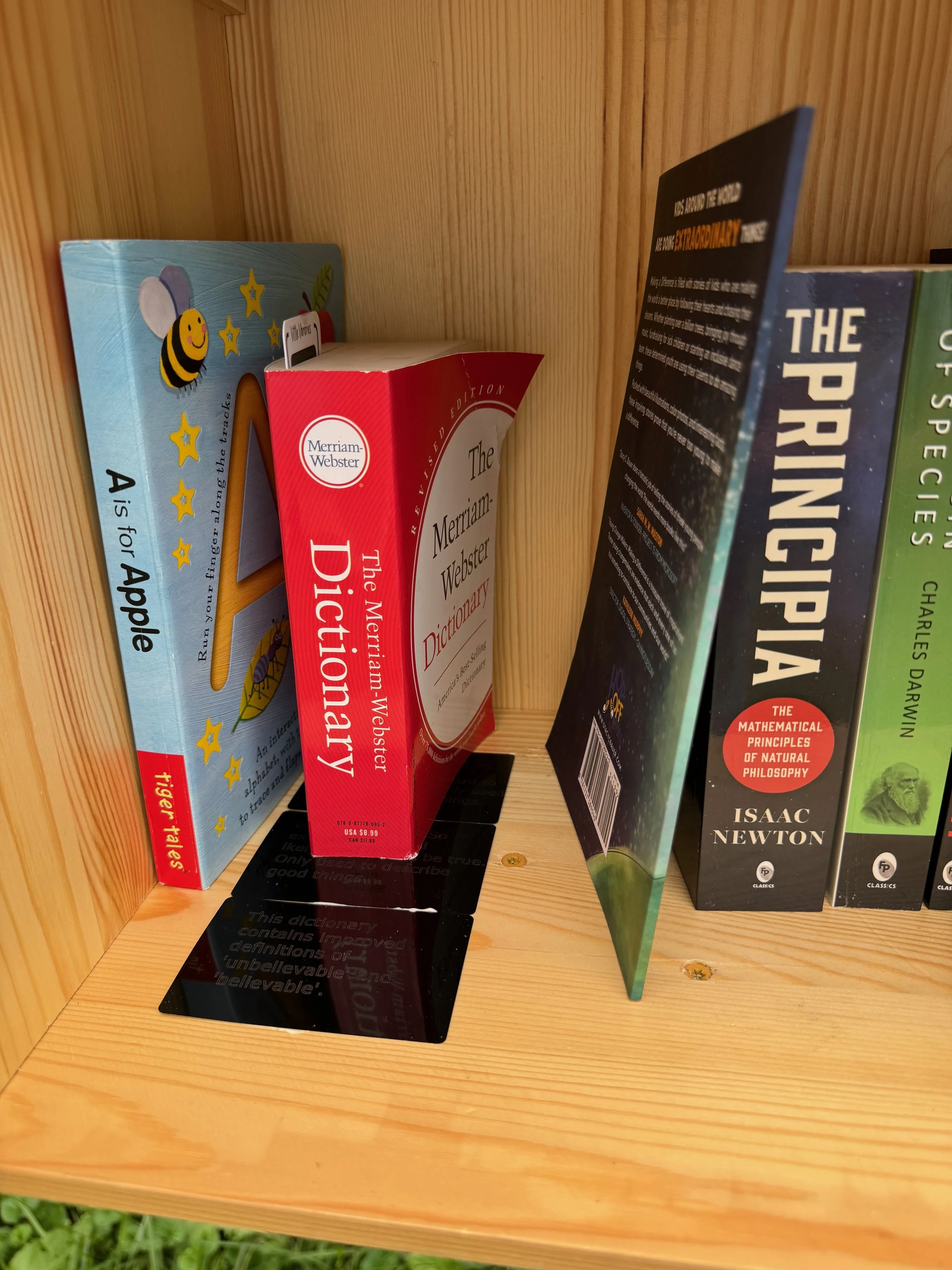 While the ABC book is standard issue, the Dictionary has been upgraded to include improved definitions of the words 'believable' and 'unbelievable'.