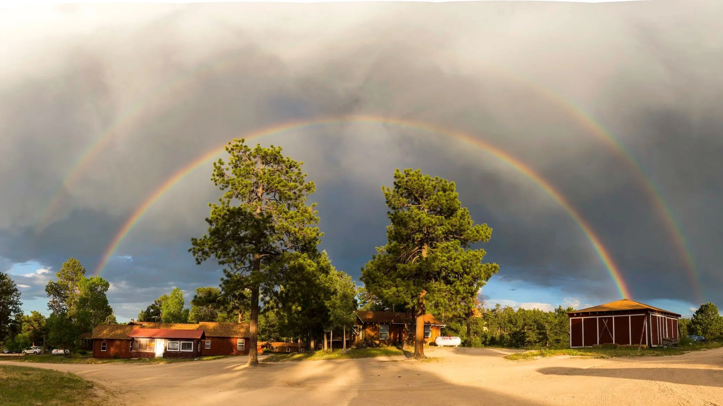 Double Rainbow over Ranch Camp in Elbert, CO