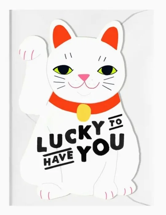 Lucky Cat Cut Out Card - Jolly Awesome