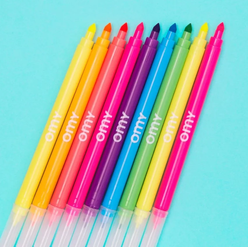 OMY Neon Markers - 9 Bright Pop Neon Pens