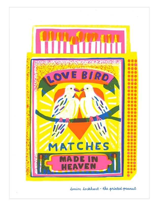 Printed Peanut - Love Bird A4 Risograph Print
