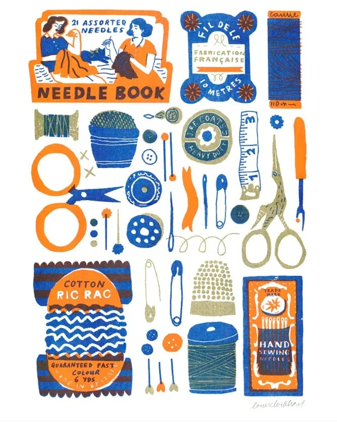Printed Peanut - Sewing Collection A3 Risograph Print