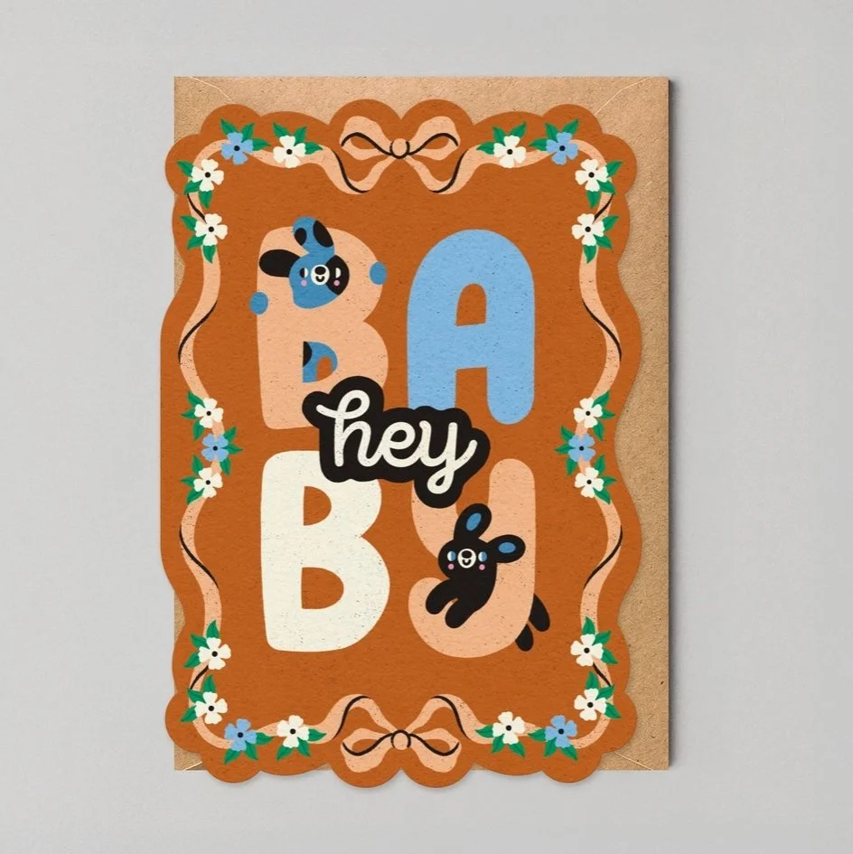 Hey Baby New Baby Card - Studio Boketto