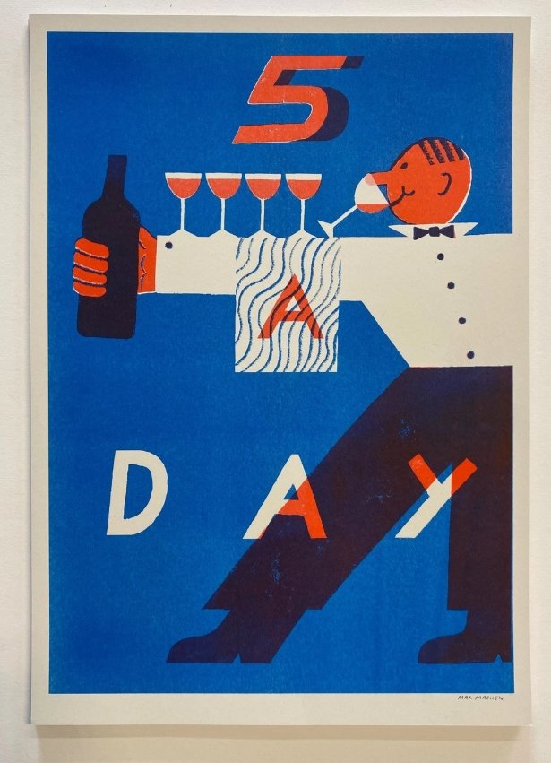 Five A Day Risograph Print- A3 Print - Max Machen