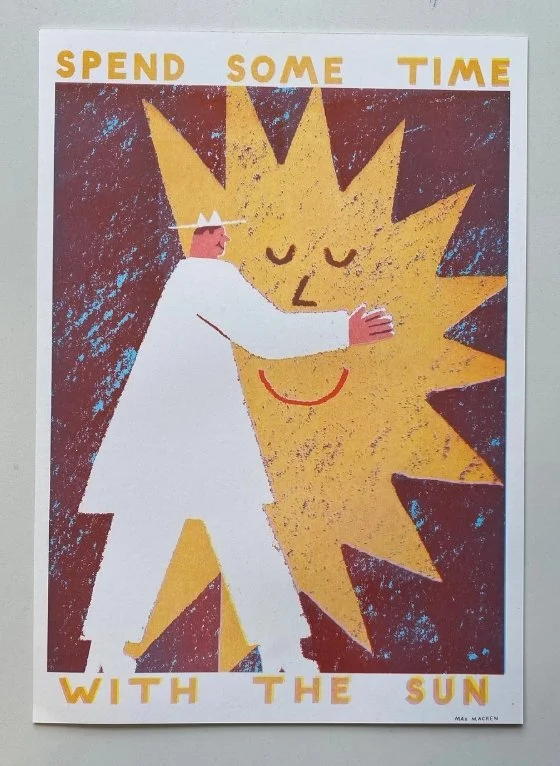 Spend Some Time With The Sun Risograph Print- A3 Print - Max Machen