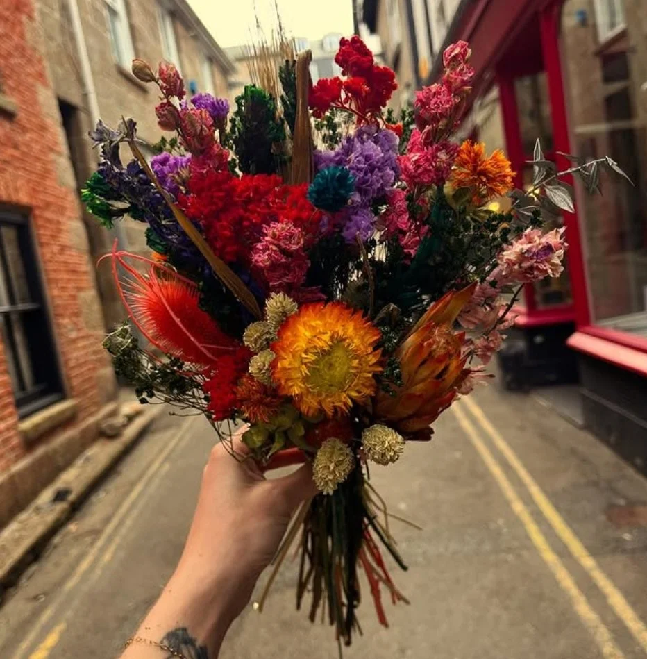 Hazel & Twine - Small Brights Colourful Dried Flower Bouquet Bloom Bunch