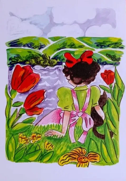 Sophie Heywood - Ghibli Inspired Kiki Delivery Service A4 Print