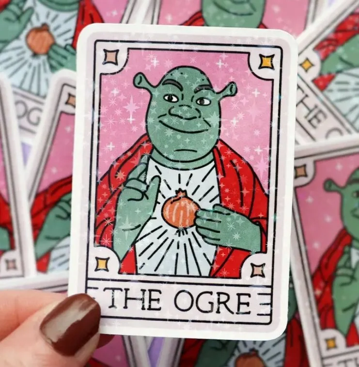 The Ogre Tarot Sparkly Glossy Vinyl Sticker - 90s 00s Y2K