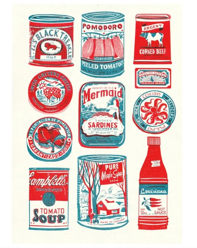 Printed Peanut - Tins Collection A3 Risograph Print