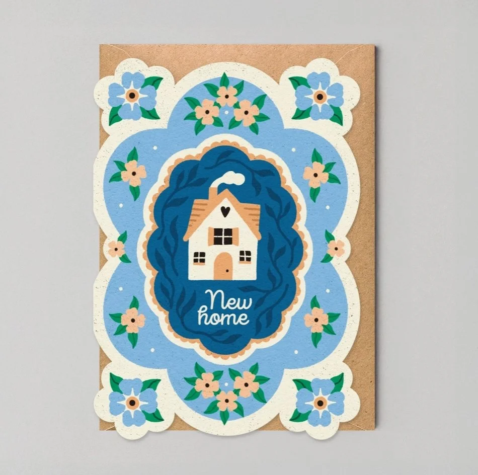 Die Cut New Home Cottage Core Housewarming Card - Studio Boketto