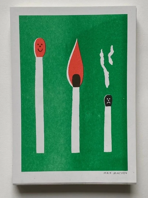 Burnt Out Risograph Print- A5 Print - Max Machen