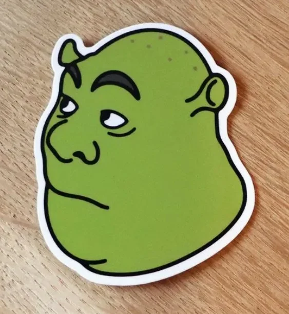 Shrek Ogre Meme Glossy Vinyl Sticker - 90s 00s Y2K