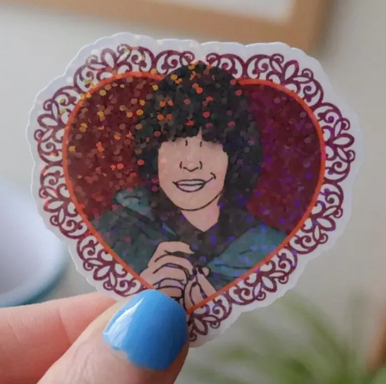 Claudia Winkleman Traitors Sparkly Glossy Vinyl Sticker - 90s 00s Y2K