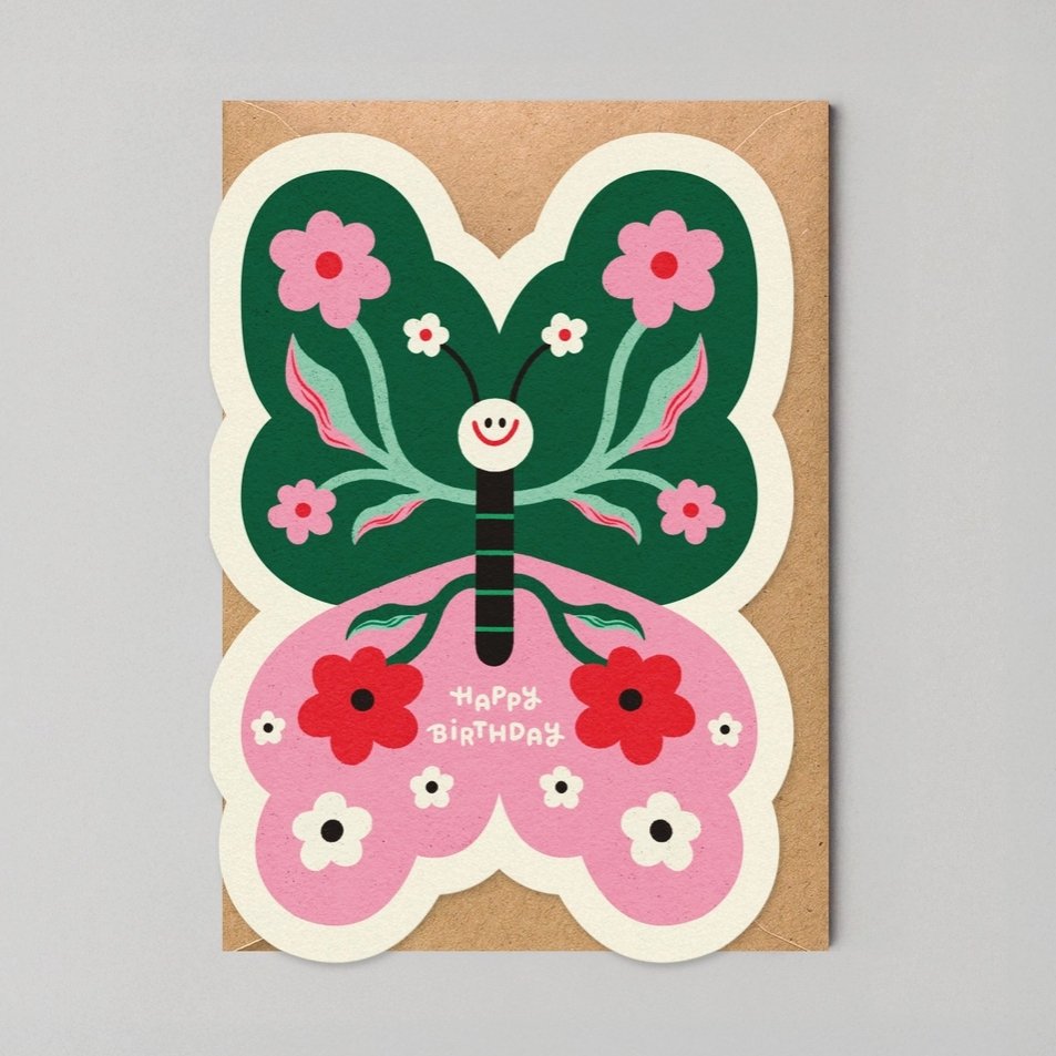 Butterfly Happy Birthday Card - Studio Boketto