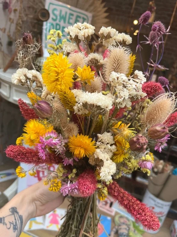 Hazel & Twine - Medium Bright Colourful Dried Flower Bouquet Bloom Bunch