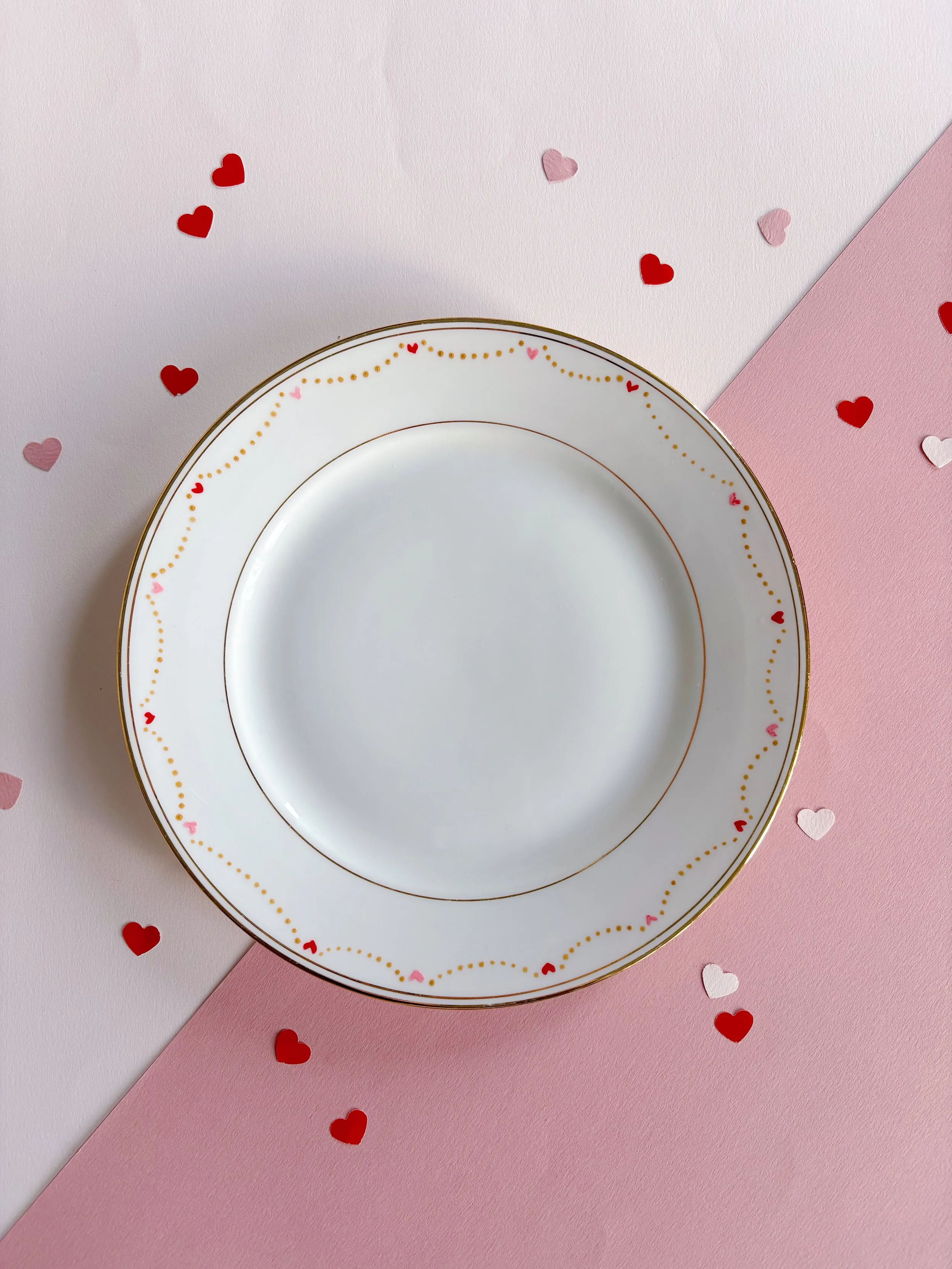 Piattino dolce ghirlanda di Cuoricini - decoro 1