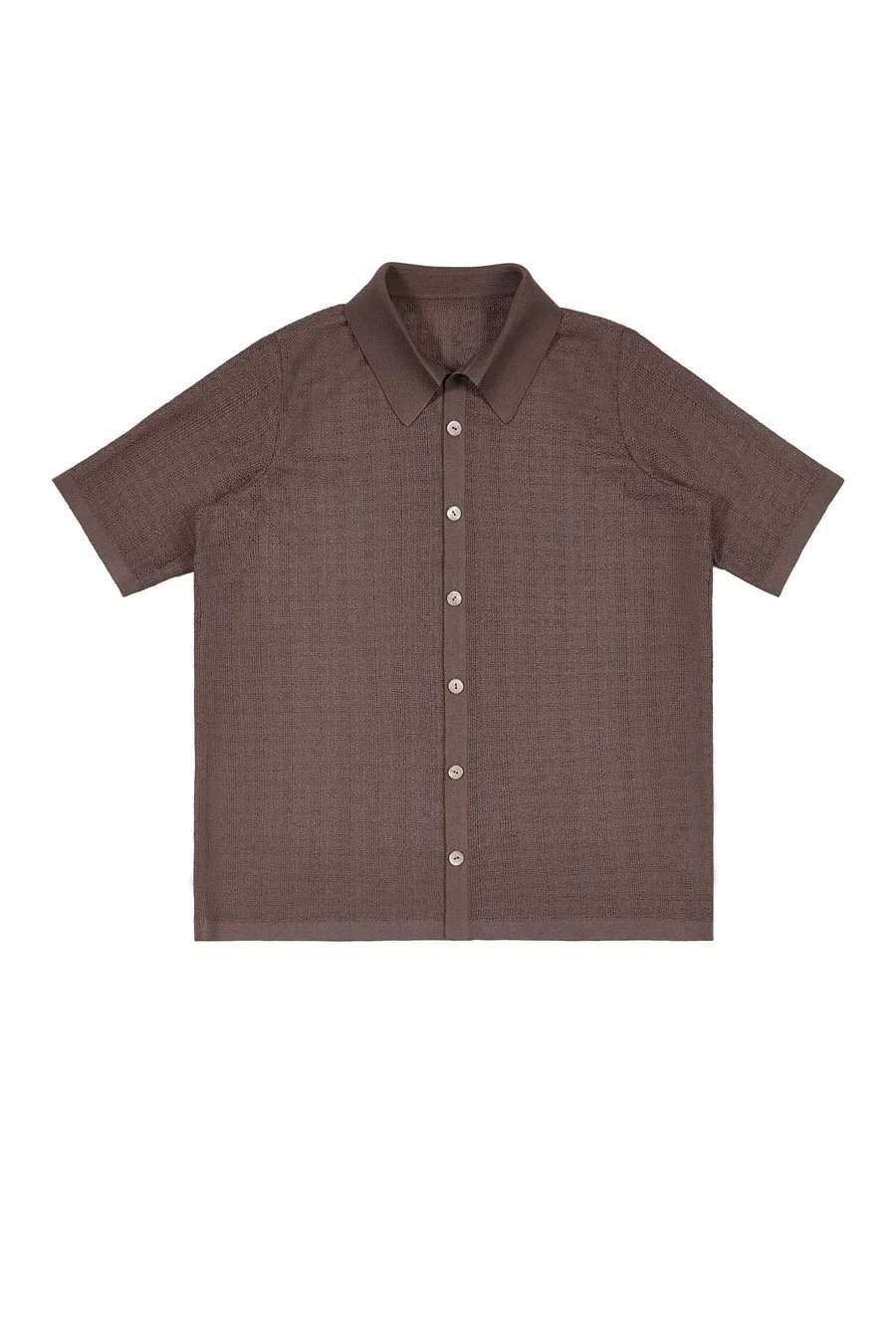 OiOi BLOCKING KNIT SHIRTS Rose ロゼ Jacquard Knit Shirt in Rose Serie — YURI YURI