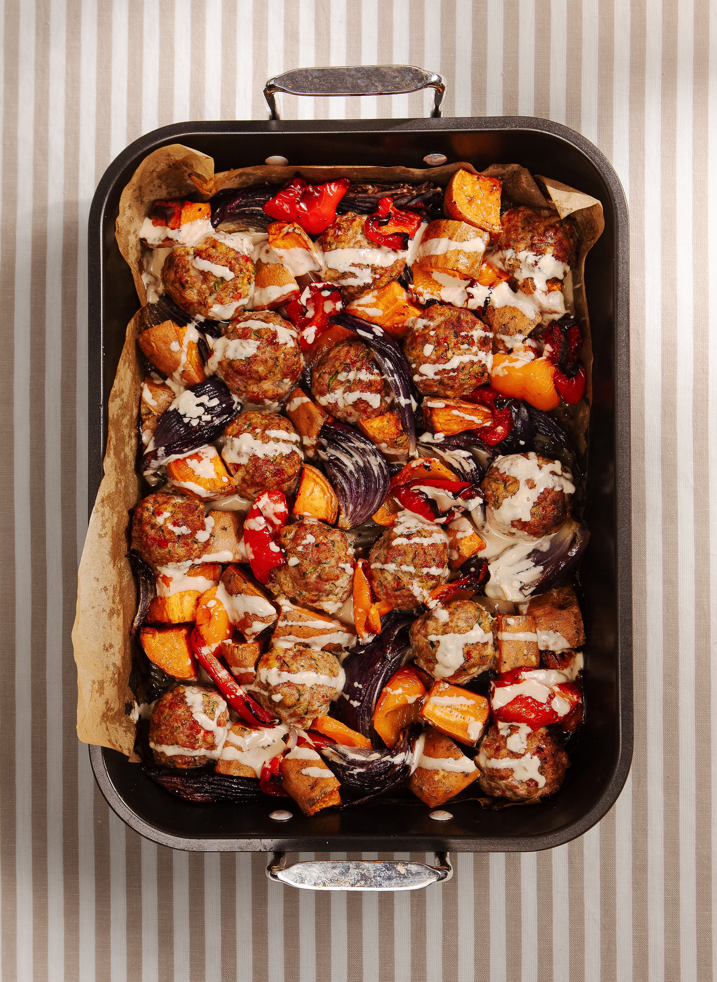 meatball traybake