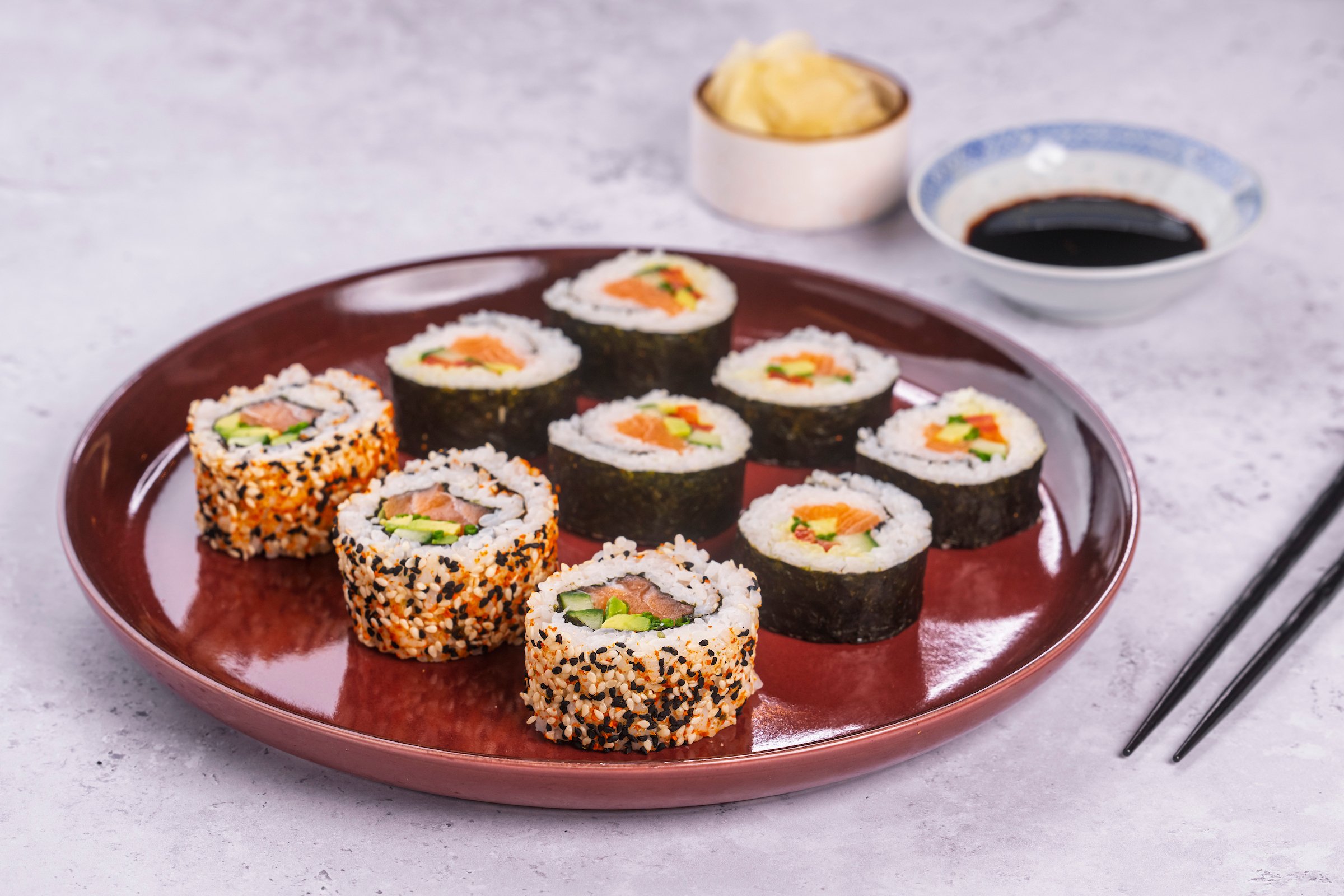 sushi salmon rolls