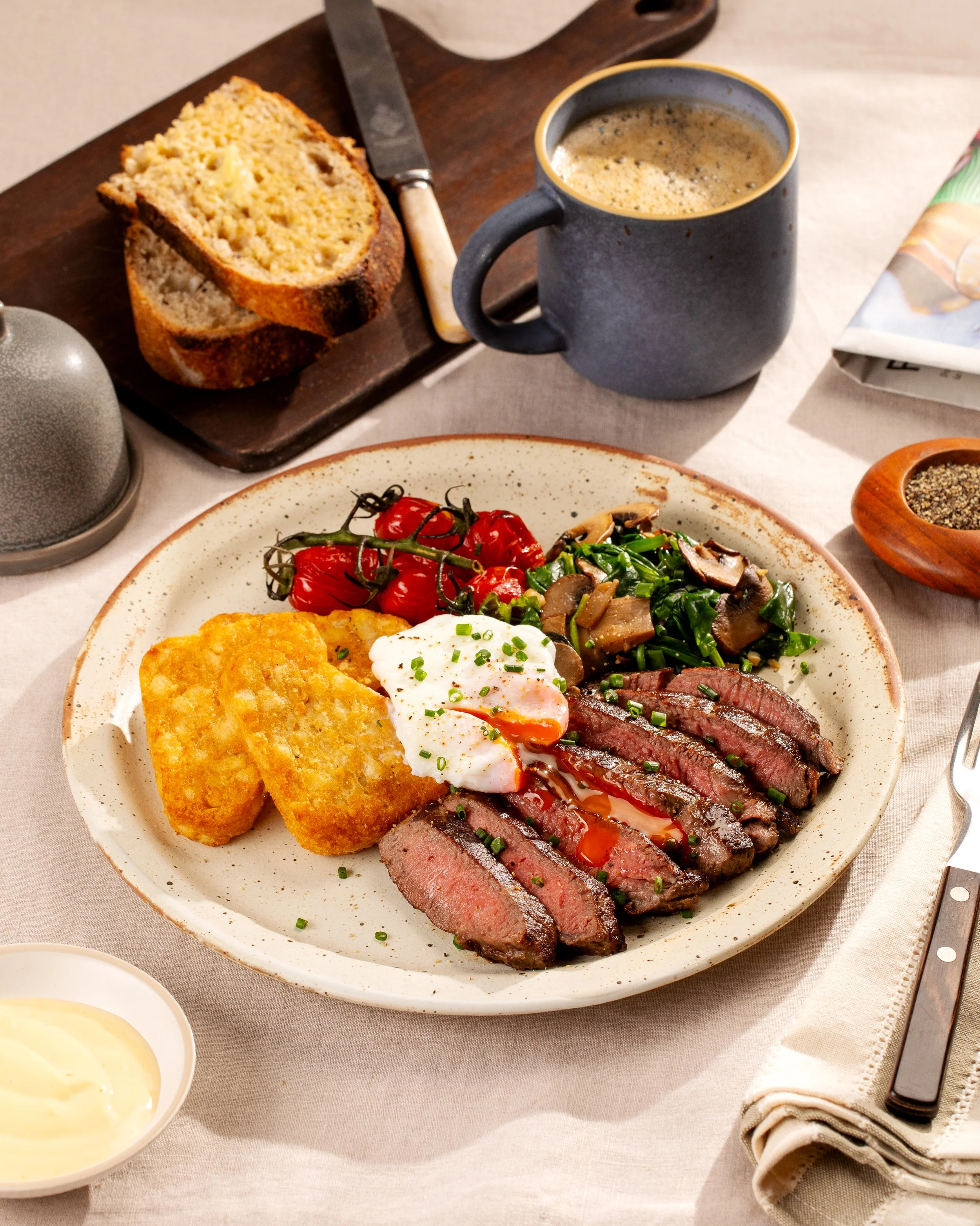 brunch steak plate