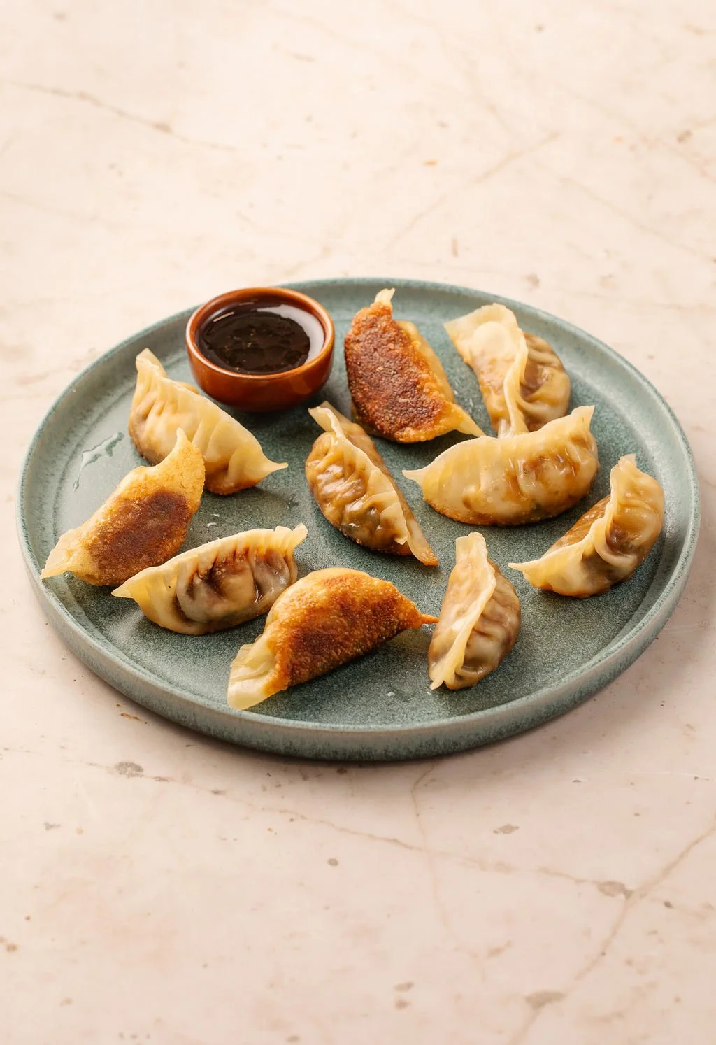 mushroom gyozas