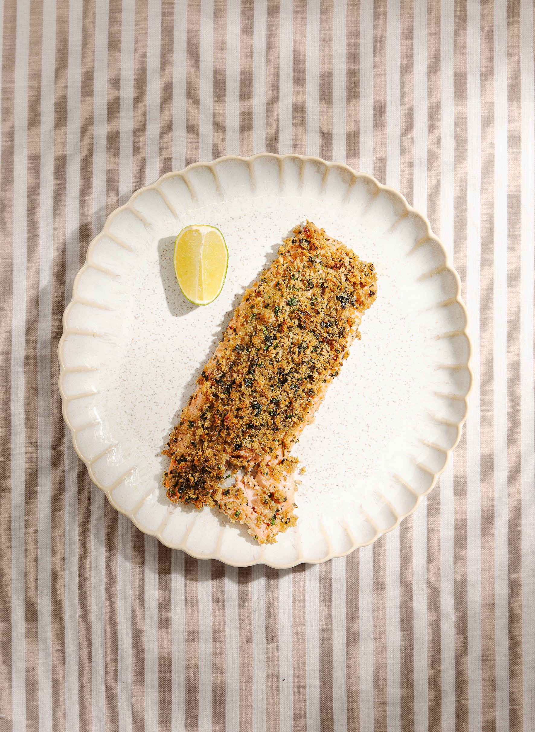 trout lime coriander crust