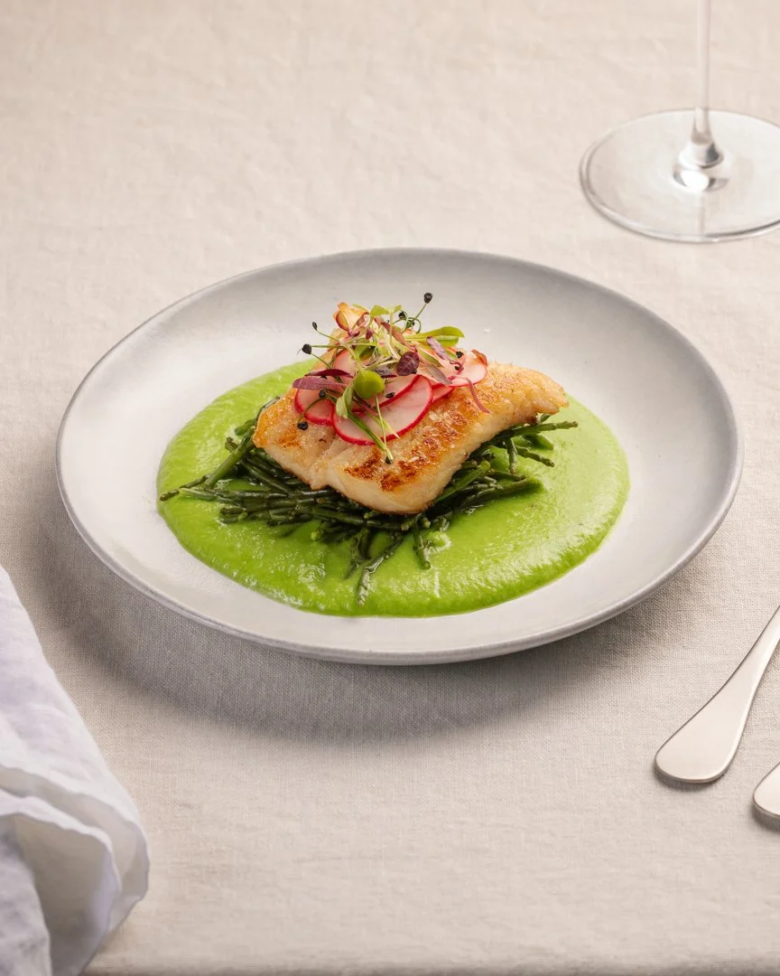 haddock pea puree samphire