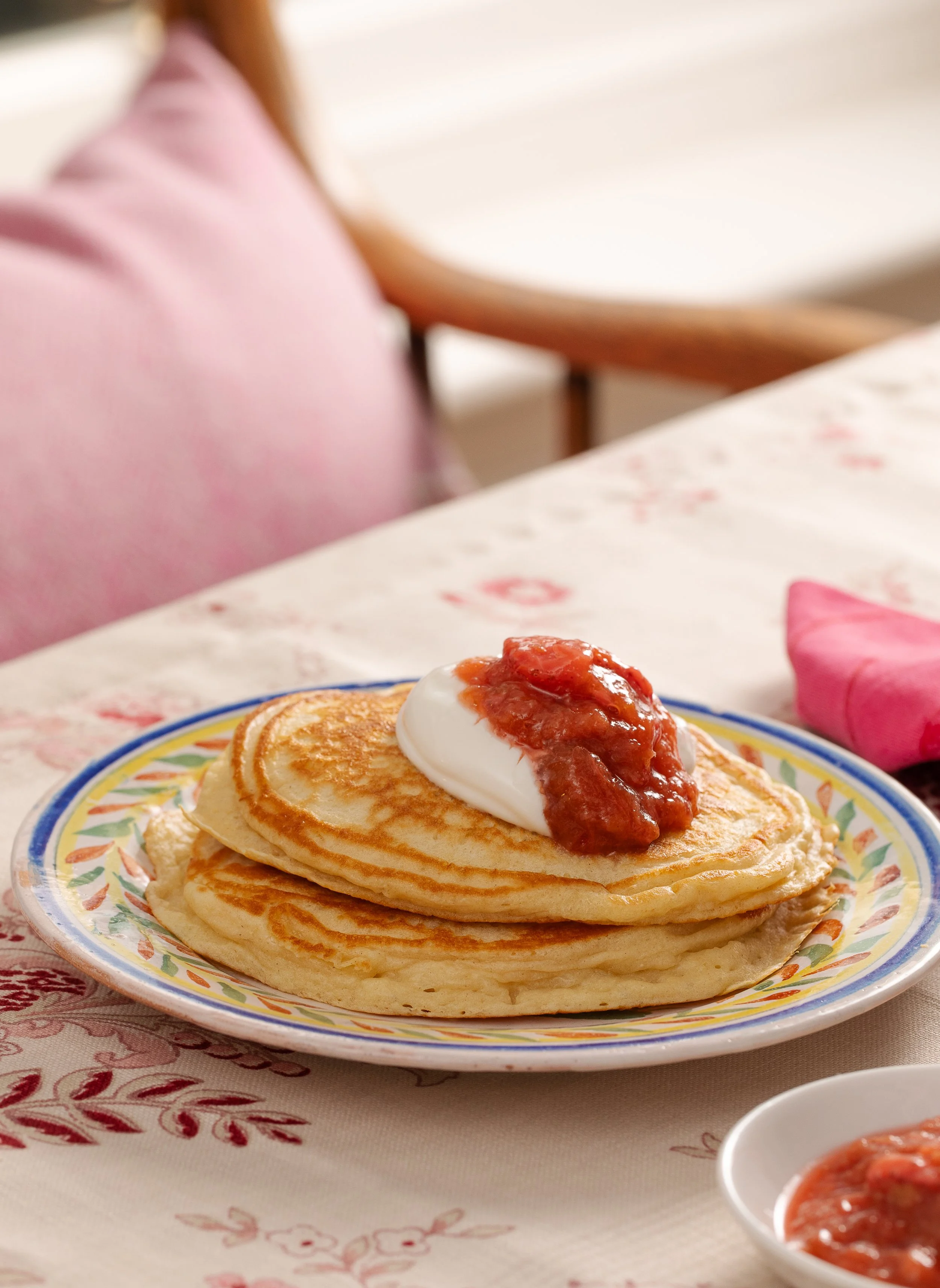 pancakes with rhubarb compote