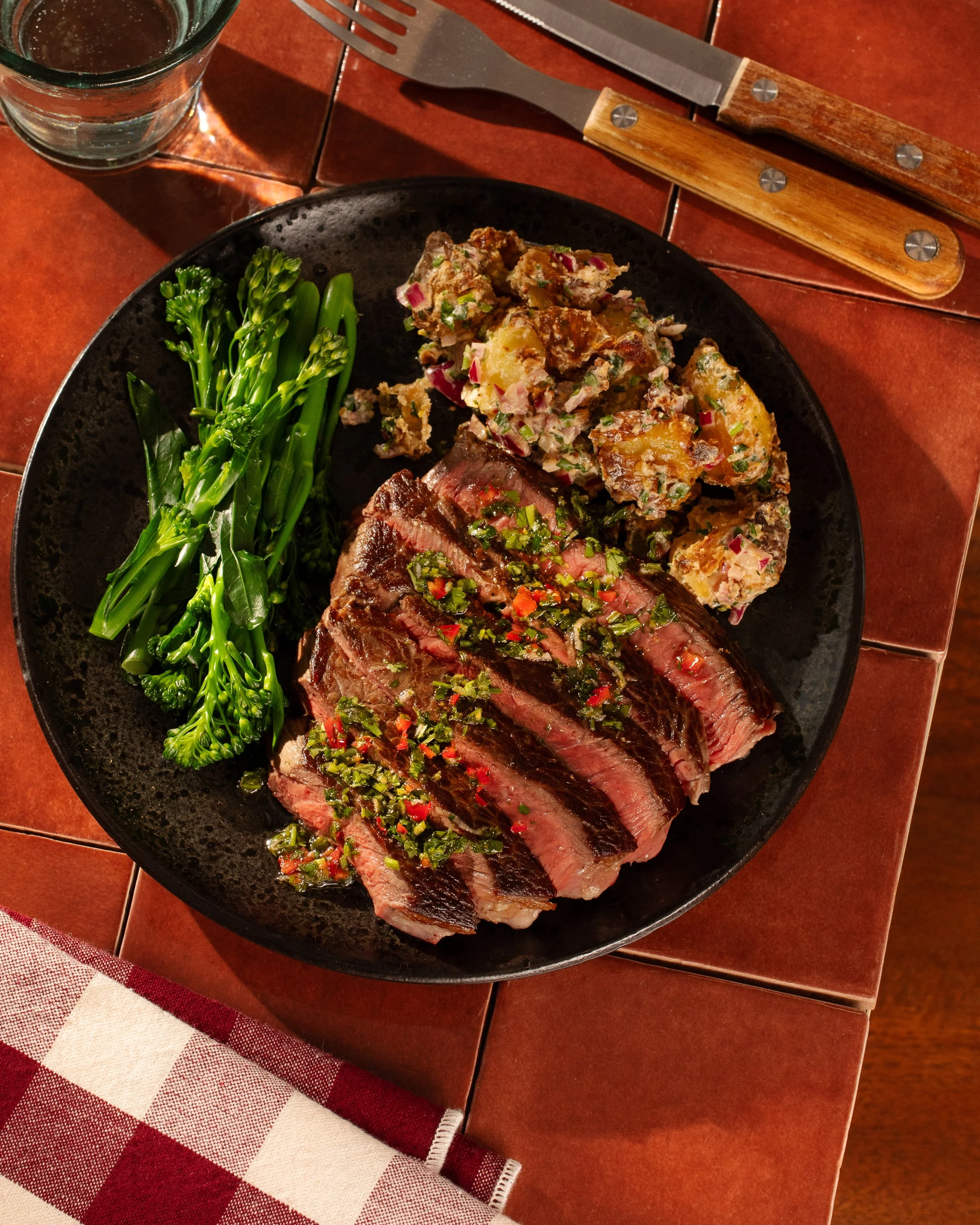 steak with chimichurri 