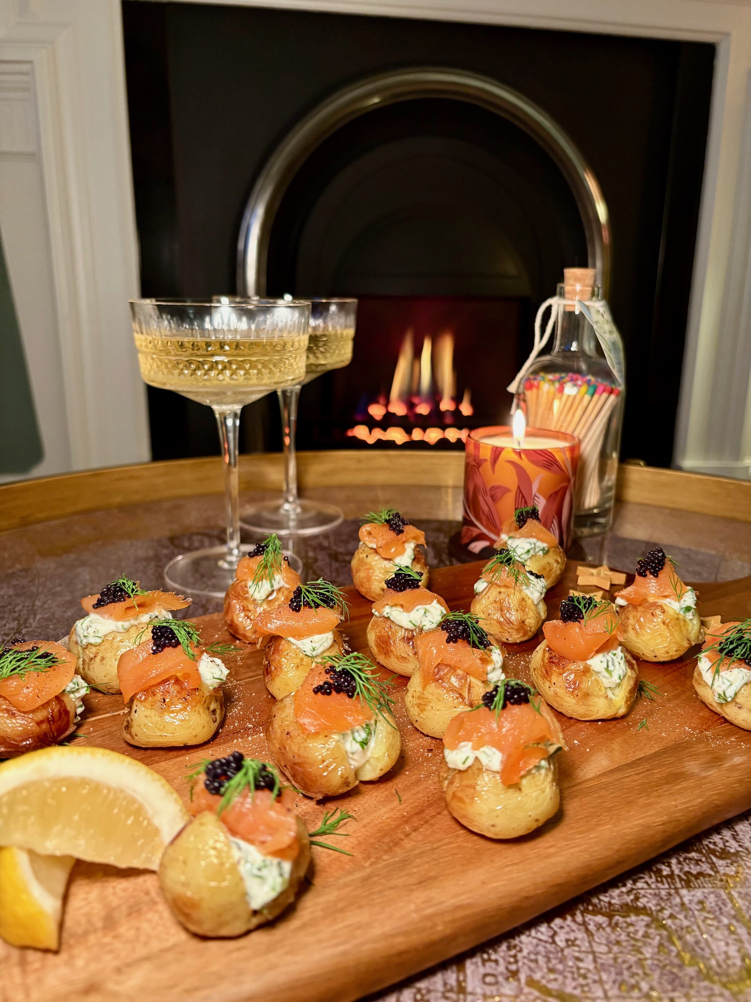 smoked salmon potato canapes