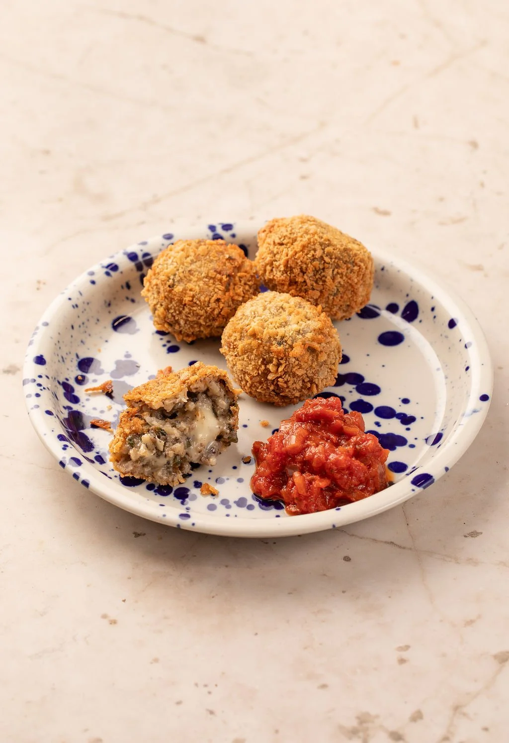 mushroom taleggio arancini