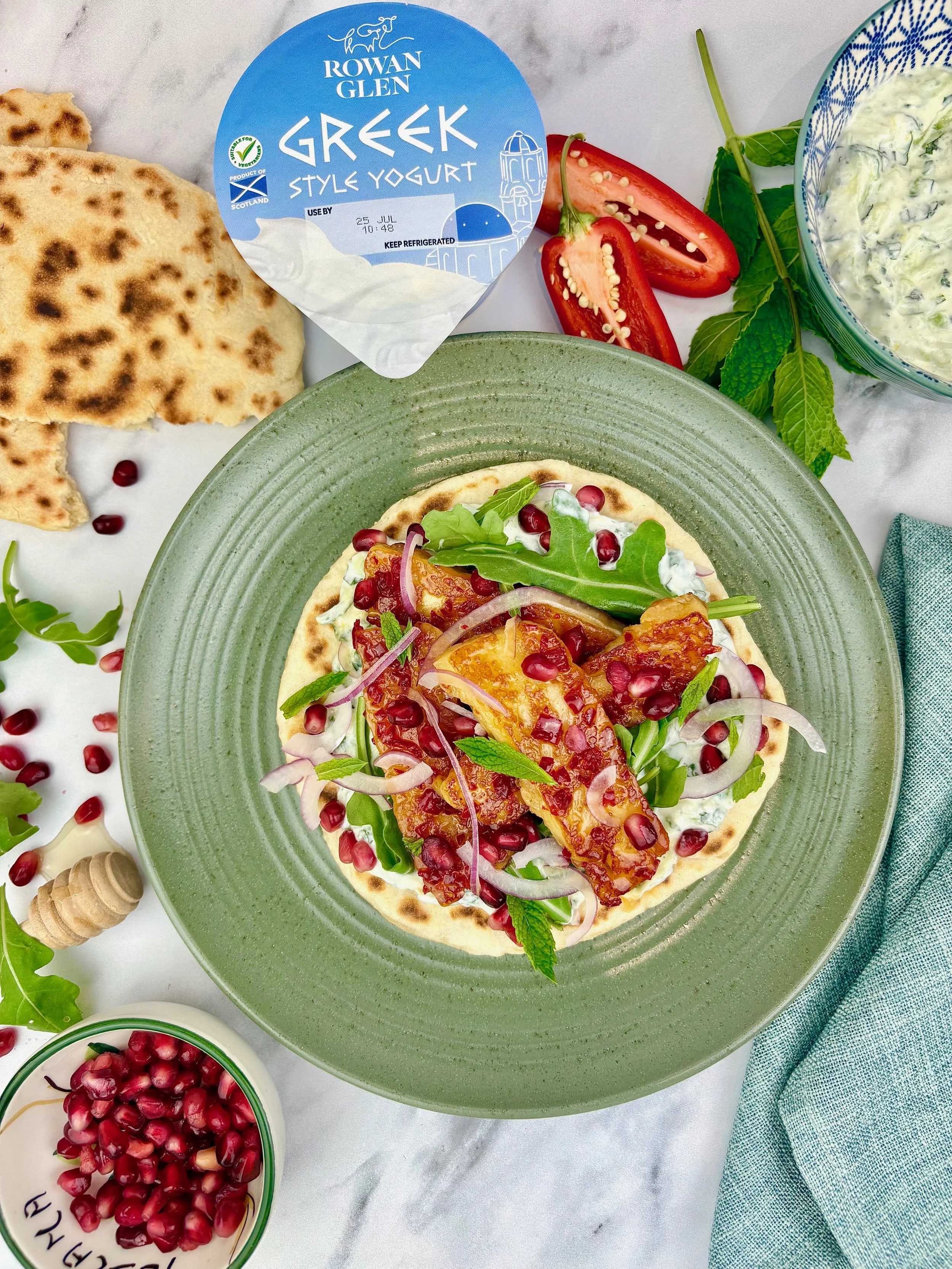 halloumi yoghurt flatbread