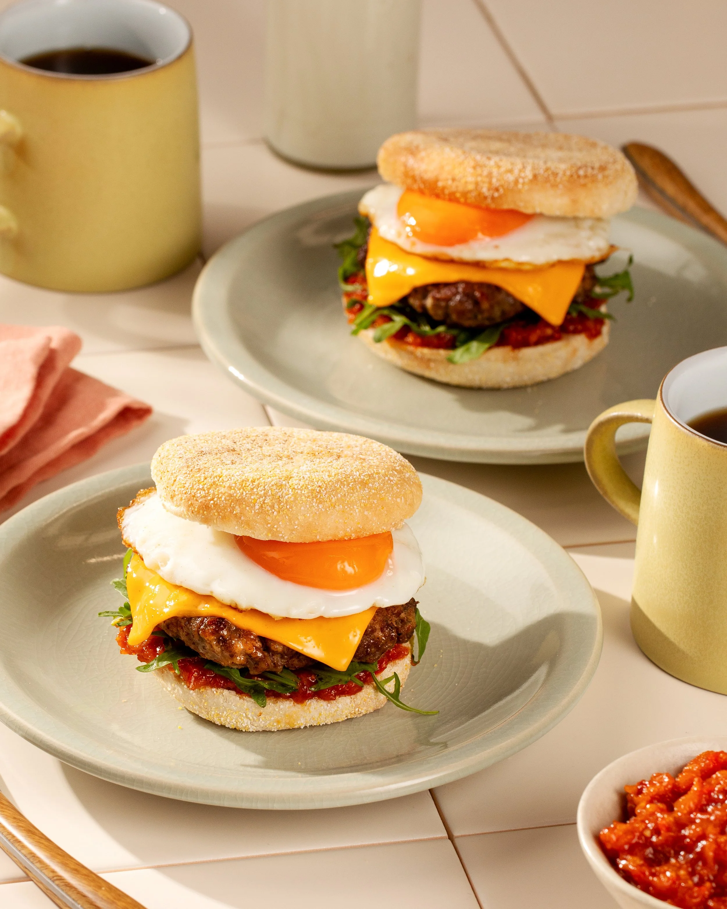 egg sausage muffin
