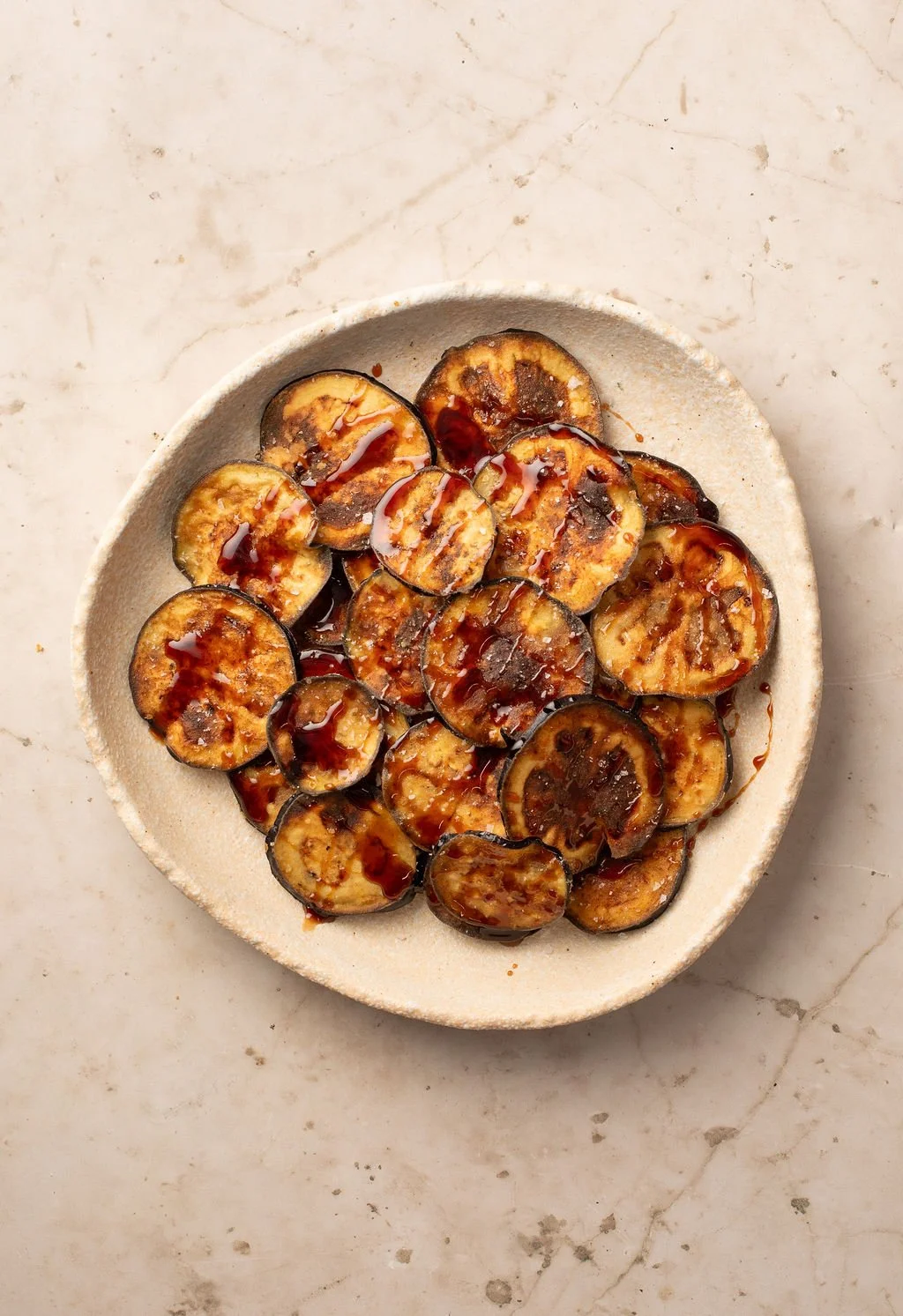 crispy aubergine with pomegranate 