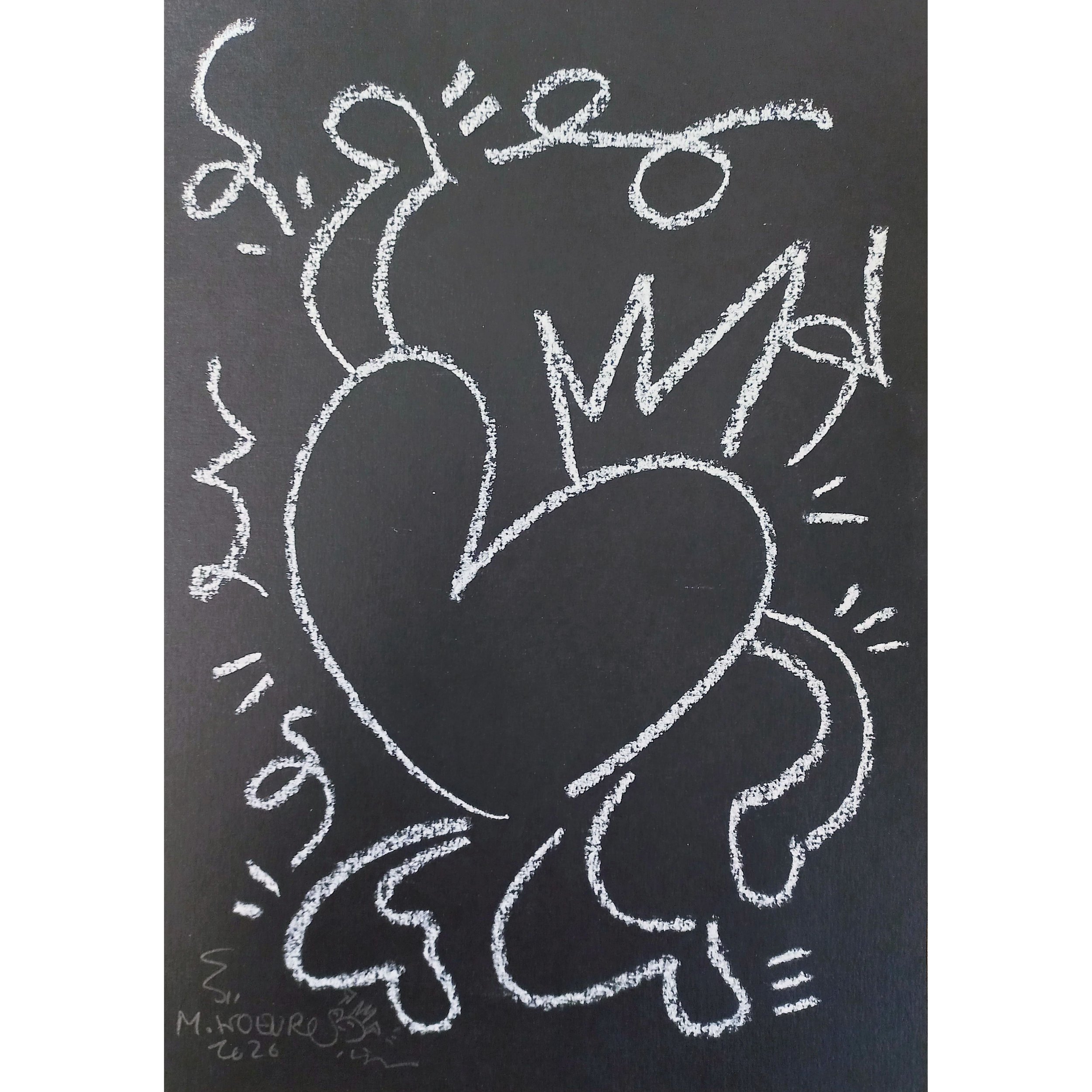 Easy Jump - Dessin original à la craie sur papier 300g