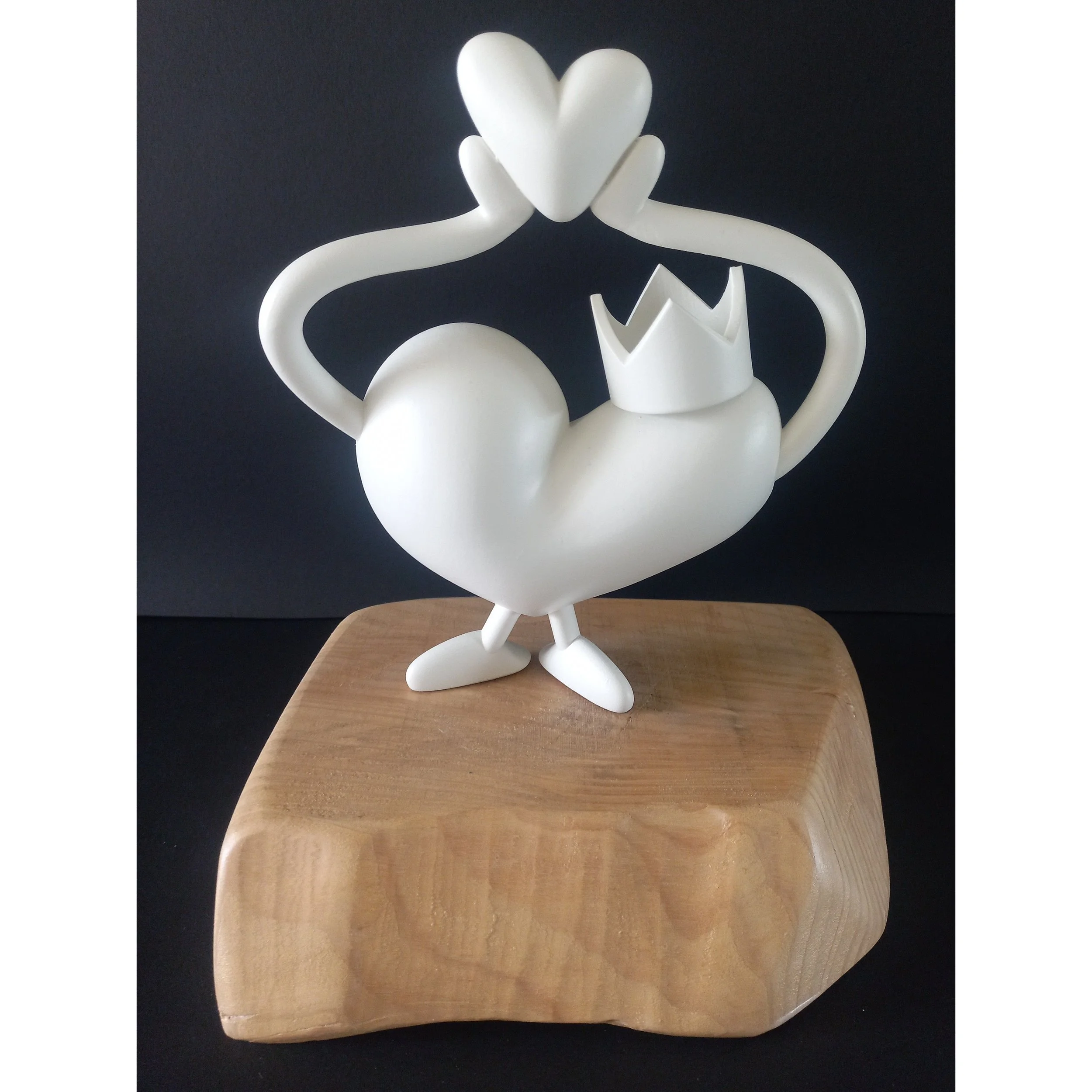 Statuette Haut les Koeurs - Blanc Choc