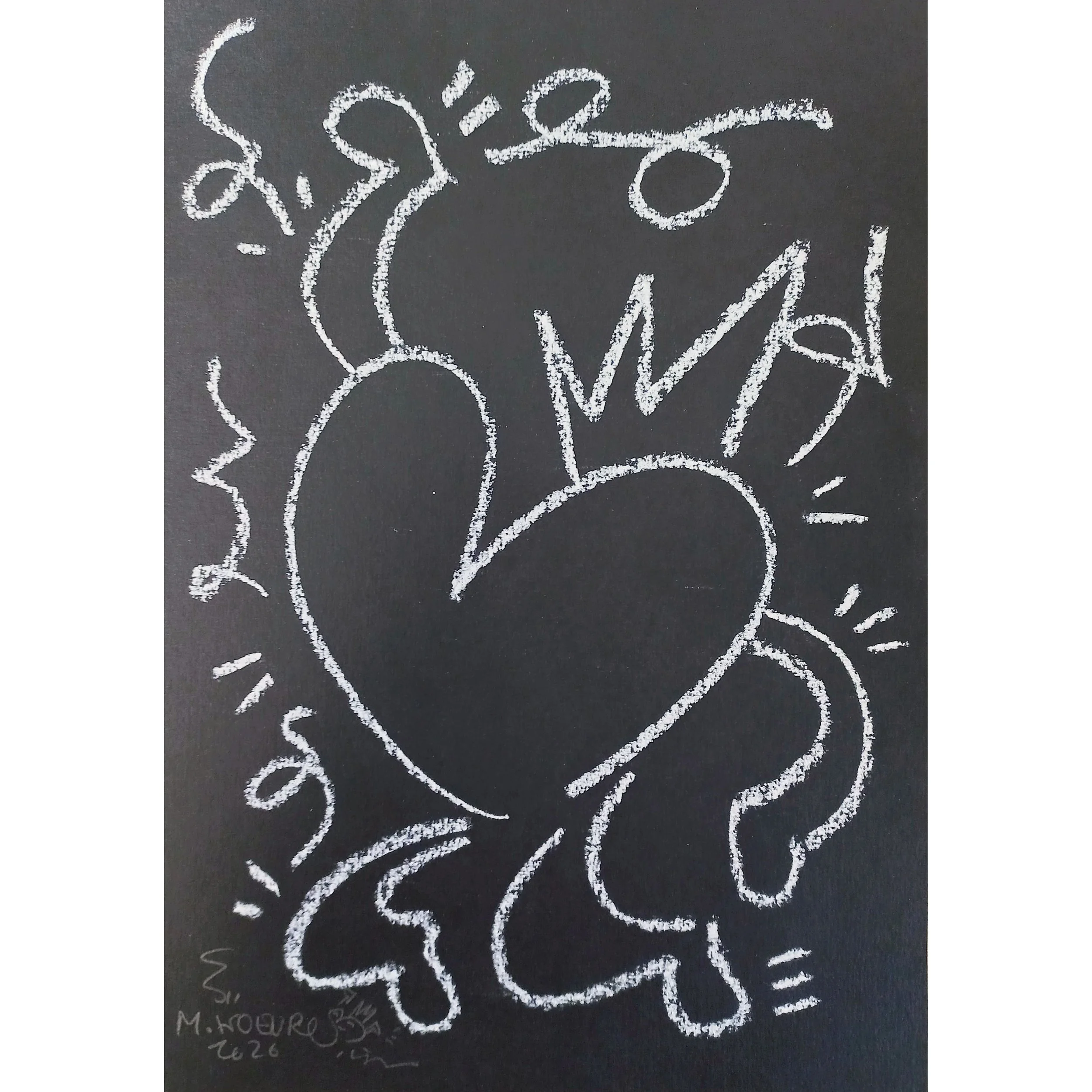 Easy Jump - Dessin original à la craie sur papier 300g