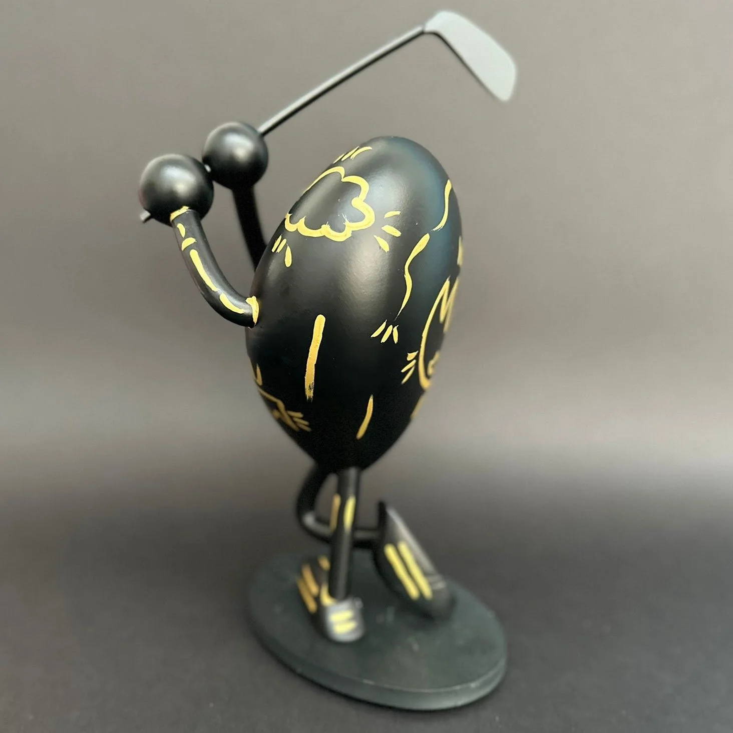 Statuette Golf(K)oeur - Gold On Black (Oeuvre Unique)