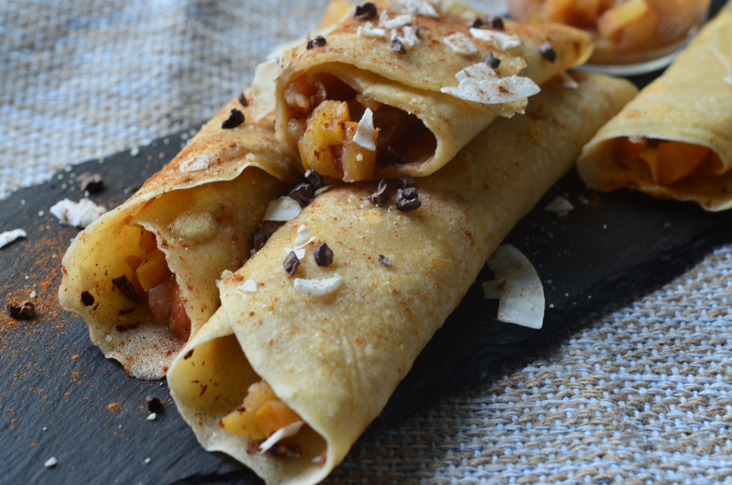 Crepes with cooked apples