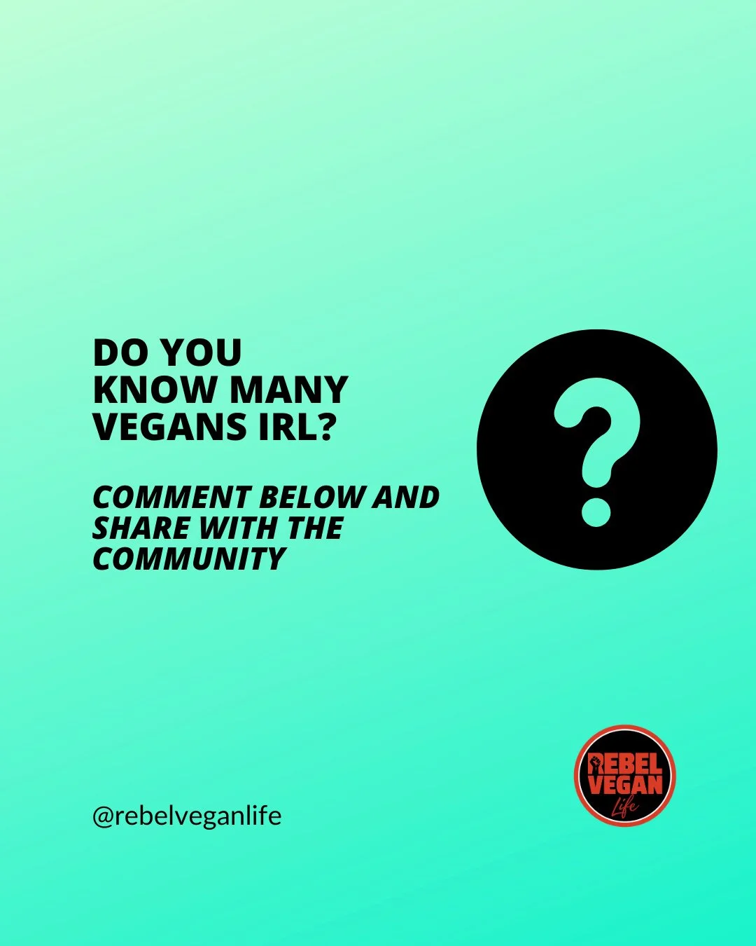 Hey, Rebel Vegans! I hope you've having a fantastic day so far!⁠
⁠
One of the great things about being part of the vegan community is knowing there are other people out there who share your values. But depending on where you live, you might not actua