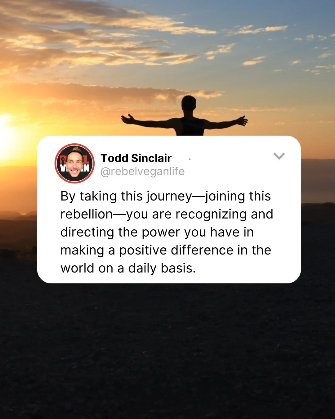 Hi, Rebel Vegans! I hope you're feeling inspired this week!⁠
⁠
This little snippet comes from Rebel Vegan Life: A Plant-Based Nutrition and Beginner&rsquo;s Guide.⁠
⁠
"By taking this journey&mdash;joining this rebellion&mdash;you are recognizing