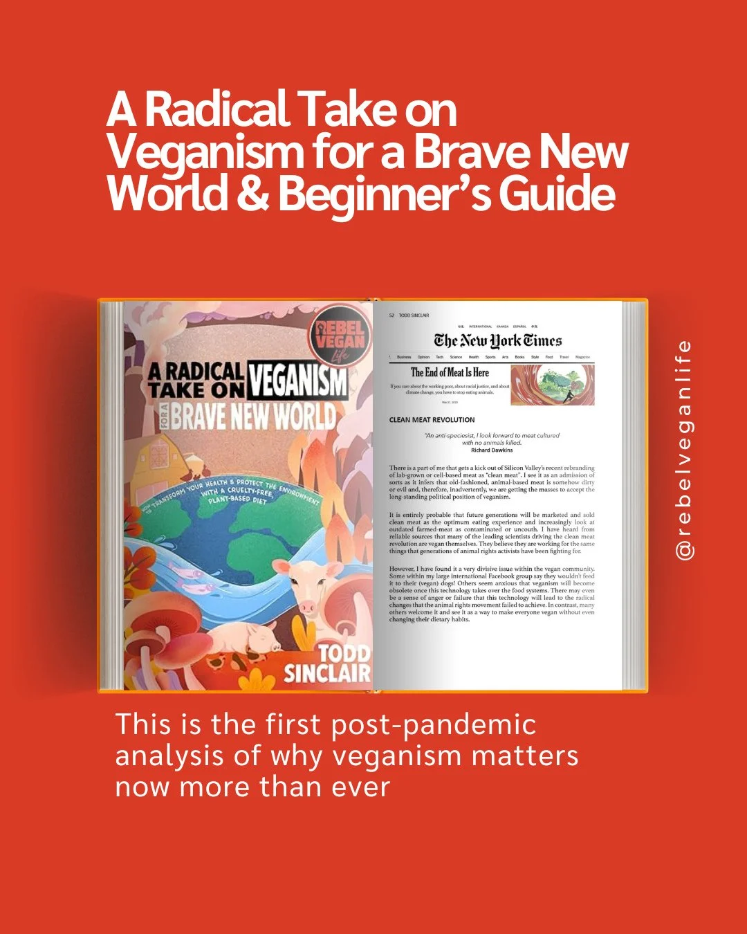 Hello, Rebel Vegans! Sending some positive vibes your way today!⁠
⁠
REBEL VEGAN LIFE: A Radical Take on Veganism for a Brave New World explores why our food choices matter now more than ever. From protecting animals and the planet to rethinking the s