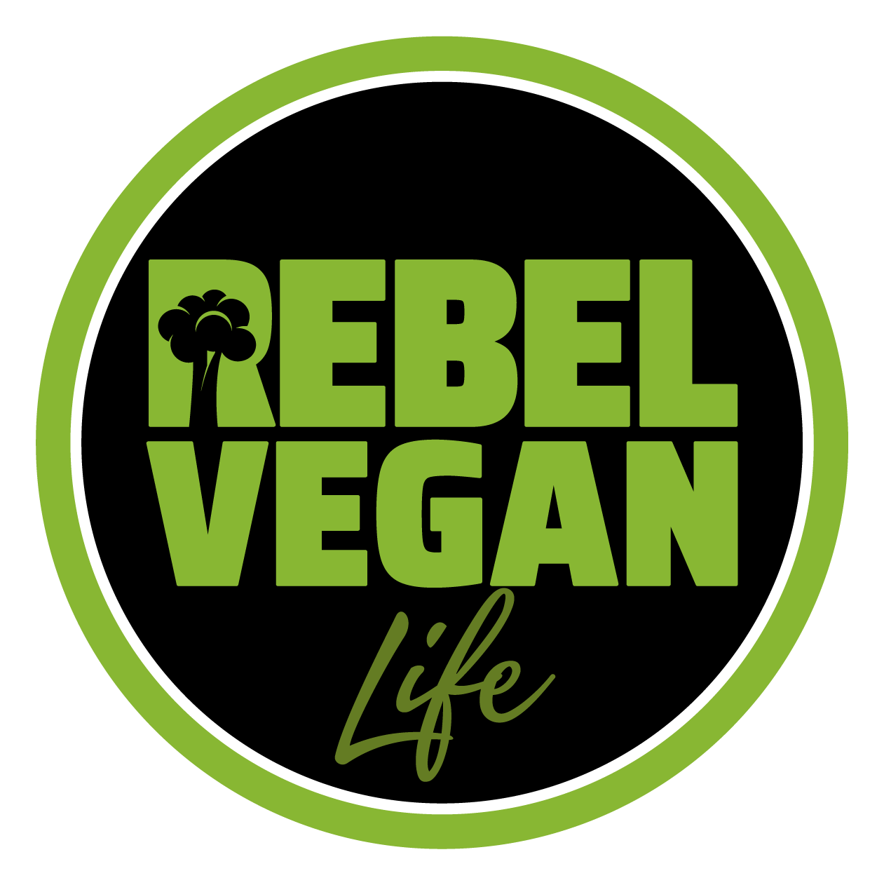 Rebel Vegan Life Logo Green