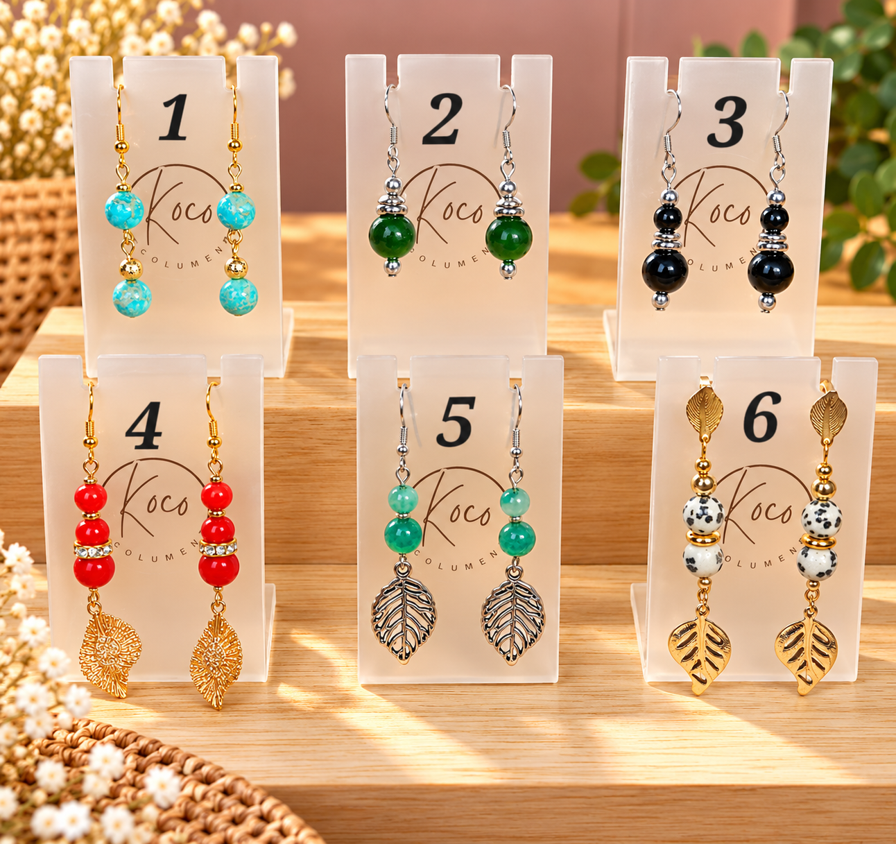 Boucles d'oreilles en pierres naturelles