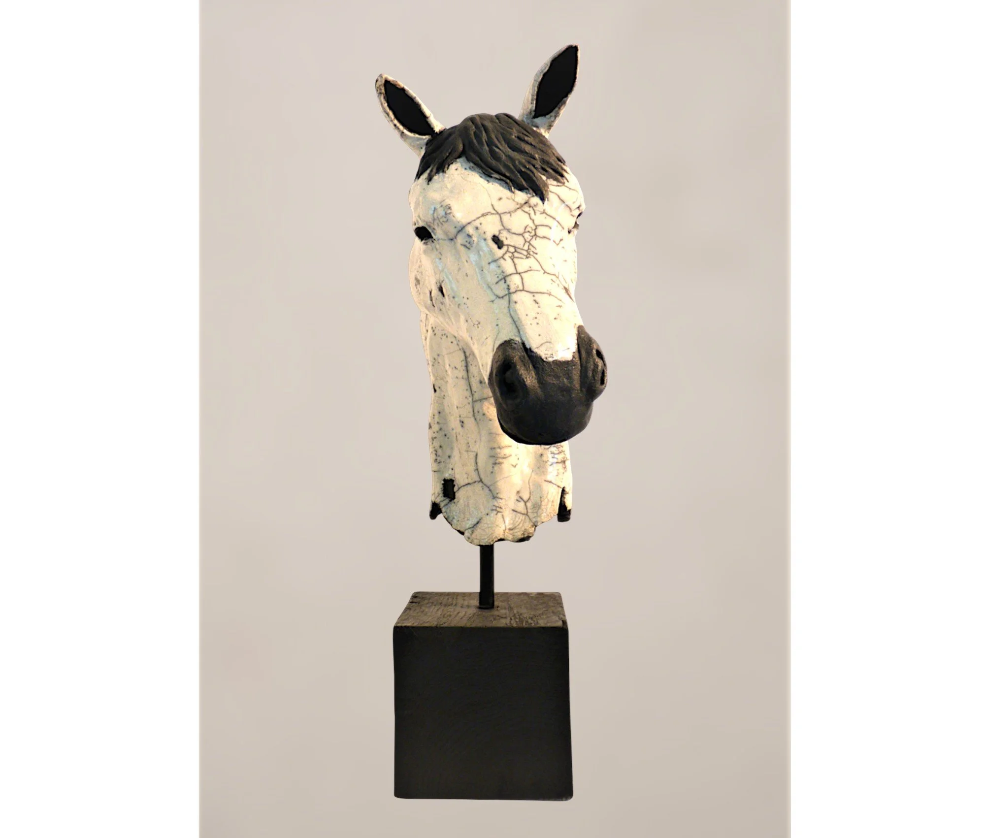 Appaloosa - Sculpture d'un cheval en Raku
