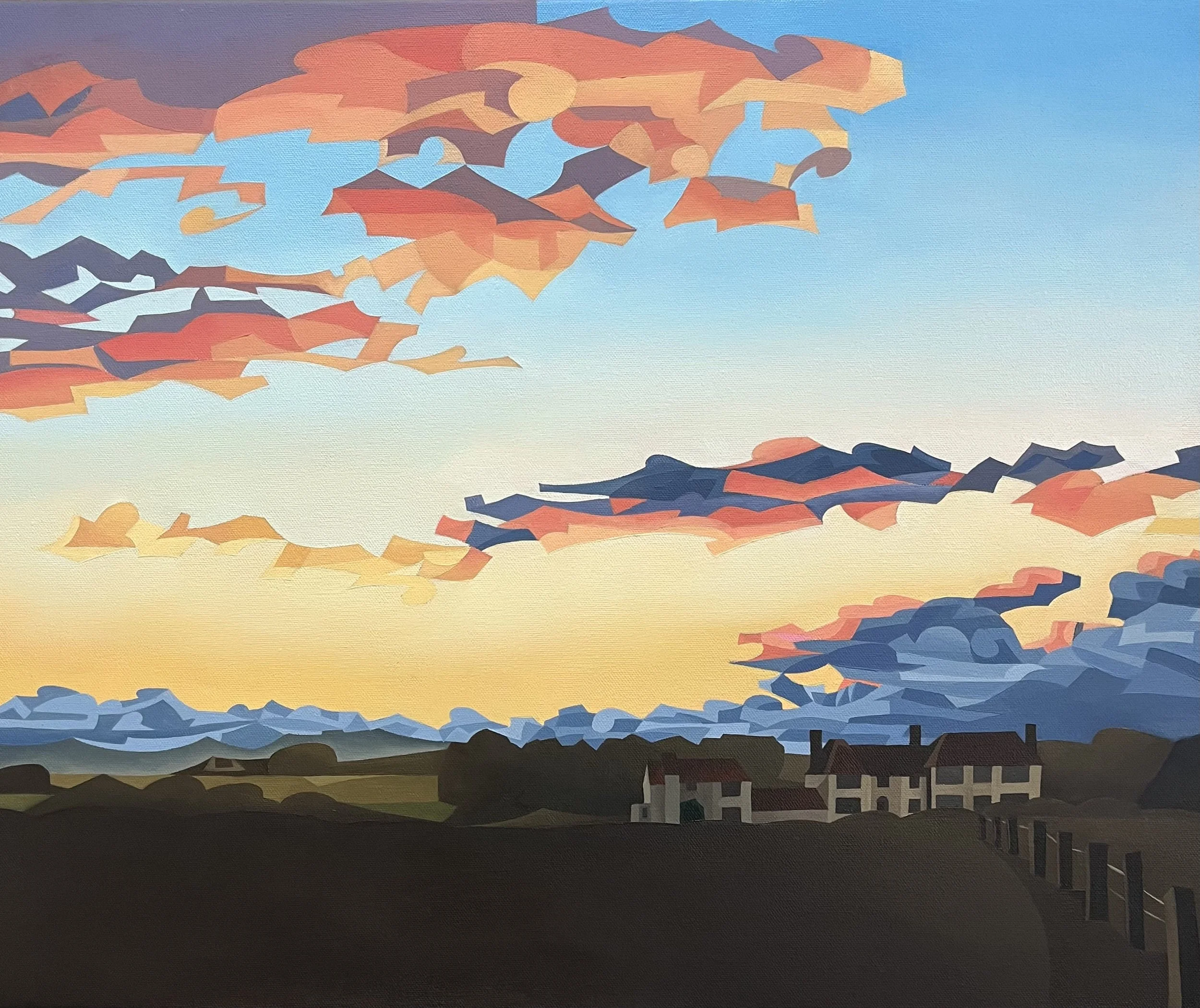 Engulfment, oil & acrylic on canvas, 50 x 60cm.