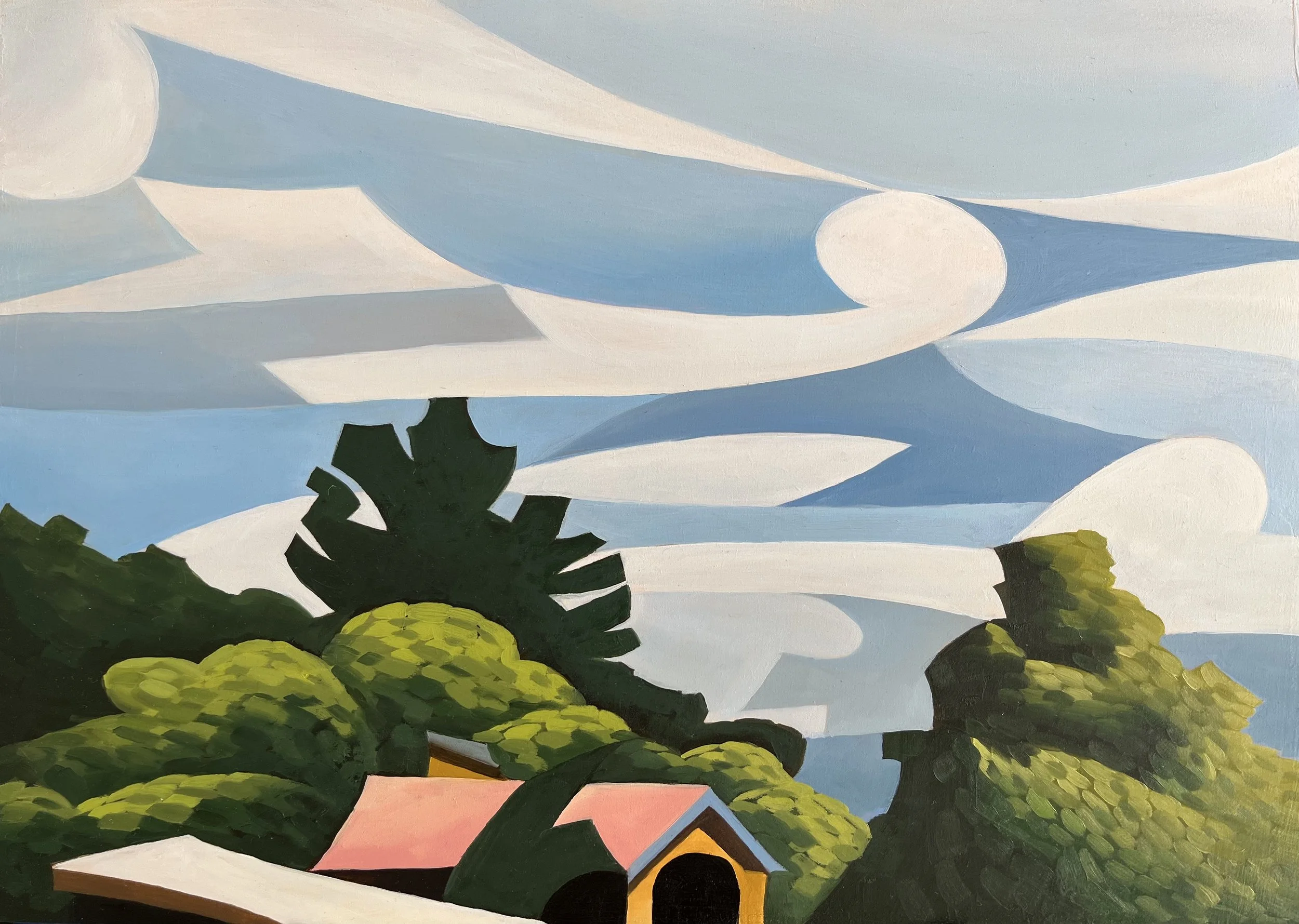 Tramping House, oil on wood panel, 21 x 30cm.